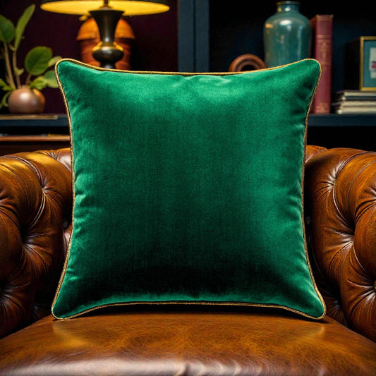 Premium Velvet Throw Pillow - Emerald Green