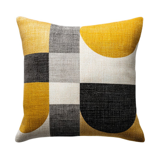 Modern Geometric Linen Pillow Cover